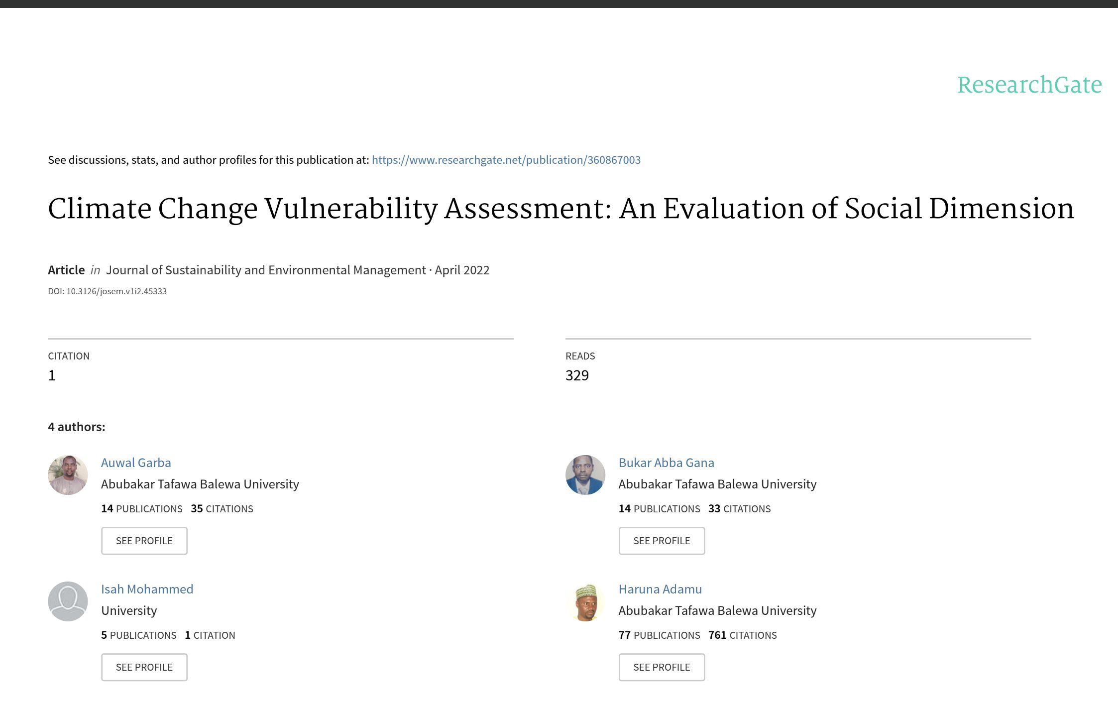 Climate Change Vulnerability Assessment: An Evaluation of Social Dimension [2022]